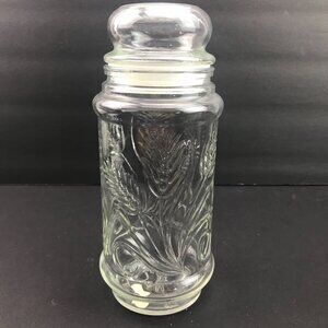Exquisite Planters Rubber Seal Apothecary Jar Wheat Print Store Organize Kitchen